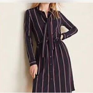 Ann Taylor Petite Tie-Neck Shirt Dress – Size SP
